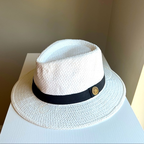 Lucky 7 White And Black Fedora Hat 